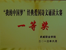 “我的中國(guó)夢(mèng)”經(jīng)典愛國(guó)詩文誦讀大賽一等獎(jiǎng)